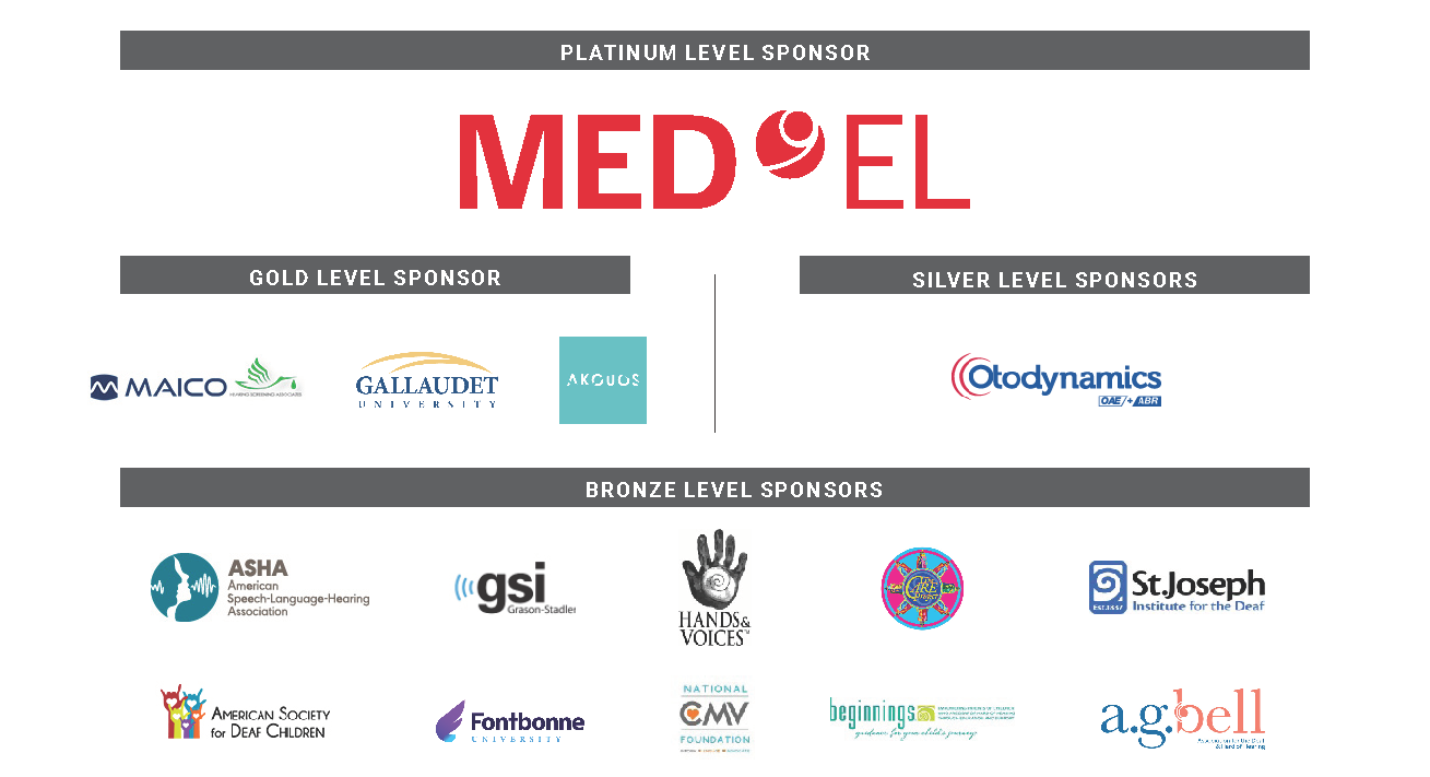 Sponsor logos for the 2021 EHDI Annual Conference.